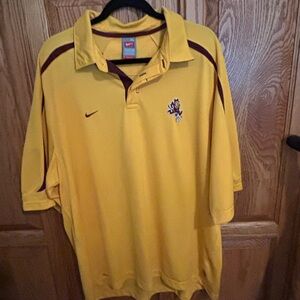Nike Gold Polo Shirt with Maroon Accents